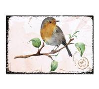 CREATCABIN Vintage Bird Metal Tin Sign Decoration Garden Chickadee Wall Mounted Iron Decor for Garden Street Outdoor Gate Bars Restaurants Cafes Store Pubs Bedroom Bathroom Gift Christmas 12x8 Inch