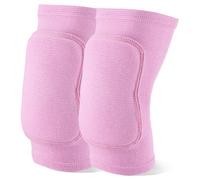 CREATCABIN Volleyball Knee Pads for Women Men Soft Breathable Sports Knee Pads Knees Protective Elasticity Knees Brace for Basketball Football Dance Yoga Workout Cycling Hot Pink Medium 9x4.5 Inch