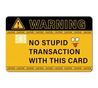 CREATCABIN Warning Credit Card Skins Debit Card Skin Sticker Covering No Bubble Slim Personalized Bank Card Protecting Decals PVC Waterproof Removable for Transportation Key Gifts Card 7.3x5.4Inch