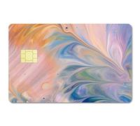CREATCABIN Wave Card Skin Sticker Debit Credit Card Skins Covering Quicksand Personalizing Bank Card Protecting Decals Waterproof No Bubble Slim for EBT Transportation Key Card Pink Yellow 7.3x5.4Inch