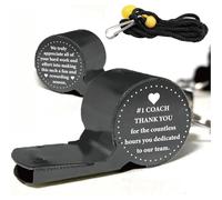 CREATCABIN Whistles Sports Stainless Steel Whistle Coach Referee Emergency -engraved Loud Dog Whistles for Recall PE Class Outdoor Activities with Lanyard Gift for Coach Teacher's Day 2x0.8 Inch