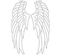 CREATCABIN Wings Rhinestone Iron on Decal Bling Angel Iron on Transfers Patches Decals Hot fix Appliques Repair Heat Transfer Glitter for T-Shirt Bags Clothes Letters Hats Party Silver 11.8x8.7Inch