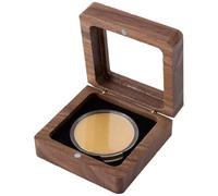 CREATCABIN Wood Challenge Coin Dispaly Case Single Coin Holder with Clear Top Window Black Velvet Inside Small Presentation Coins Collection Box for Coins Collector Runners Winner Medal Awards Storage