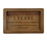 CREATCABIN Wood Jewelry Tray Bathroom Vanity Tray Wooden Serving Platte Organizer Wood Dish Soap Dispenser for Jewelry Perfume Candle Key for Kitchen Bedroom Gift 5 Year Anniversary 3.5x5.5 Inch