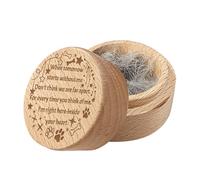 CREATCABIN Wood Mini Animal Urn Small Pet Urns for Human Ashes Pet Hair Keepsake Box Case Paw Print Dog Bone BurlyWood Decorative Urns Funeral Cremation Pet Urn Memorial Box Gift for Dog Cat 2x1.6Inch