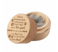 CREATCABIN Wood Mini Animal Urn Small Pet Urns for Human Ashes Pet Hair Keepsake Box Case Paw Print BurlyWood Decorative Urns Funeral Cremation Pet Urn Memorial Box Gift for Dogs Cats 2x1.6Inch