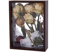 CREATCABIN Wood Shadow Box Dried Flower Frame Memory Box Display Box Deep Picture Photo Postcard Showing Specimen Frame DIY Crafts Tabletop Decor for Anniversary Wedding Graduation 8.3x6.3x2.3 Inch