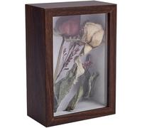 CREATCABIN Wood Shadow Box Frame Dried Flower Display Frame Memory Tickets Storage Box Photo DIY Crafts Tabletop Decor with Back Board for Anniversary Wedding Graduation 6.4x4.5x2.5 Inch Nut Brown