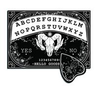 CREATCABIN Wood Spirit Board Pendulum Board Wooden Talking Boards with Planchette Black Dowsing Divination Kit Game Spirit Hunt Metaphysical Message Decor for Wicca Pagan 11.8 x 8.3 Inch-Goat