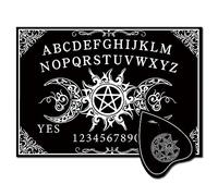 CREATCABIN Wood Spirit Board Pendulum Board Wooden Talking Boards with Planchette Dowsing Divination Kit Game Spirit Hunt Metaphysical Message Decor for Wicca Pagan 11.8 x 8.3 Inch-Sun Moon