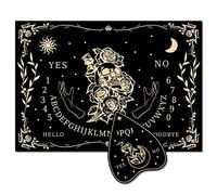 CREATCABIN Wood Spirit Board Pendulum Board Wooden Talking with Planchette Black Dowsing Divination Game Kit Spirit Hunt Metaphysical Message Decor for Wicca 11.8x 8.3 Inch-Skull and Rose