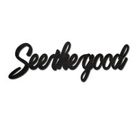 CREATCABIN Wooden Cut Sign Laser Cut Decor Art Latter See The Good Laser Cut Wood Decor Wall Hanging Display Unfinished DIY Crafts House Room Door Decoration Gift for Housewarming Black 11.9x3.9 Inch