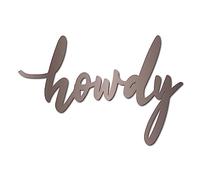 CREATCABIN Wooden Letters Cutout Signs Laser Cut Wood Sign Howdy Wooden DIY Crafts Art Word Unfinished Basswood Slices Decorative Hanging for Wreath Blank Home Wall Door Bedroom 8x12Inch