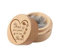 CREATCABIN Wooden Pet Hair Keepsake Box Heart Pet Fur Memorial Box Dog Cat Hair Ashes Container Custom Pets Small Mini Memorial Urn Loss Sympathy Gift for Storing Pet Hair Teeth Nails Ashes 2x1.6in