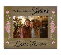 CREATCABIN Wooden Photo Frame 4 x 6 Standing Wall Mounted Vintage Desktop Wall Decor Picture Frames with Adjustable Kickstand Photos Portrait Display for Anniversary Sisters Keepsake