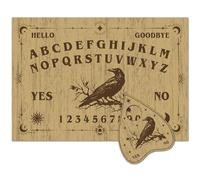 CREATCABIN Wooden Spirit Board Divination Pendulum Board Rectangle Raven Retro Wood Heart Planchette Hunt Metaphysical Talking Message Plank Decor Accessories for Hand Wicca Pagan 11.8 x 8.3 Inch