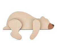 CREATCABIN Woodland Nursery Decor Wilderness Sleeping Bear Wall Stickers Forest Animal Rustic Wooden Wall Art for Nursery Shelf Desk Farmhouse Door Topper Bedroom Living Room Decor 6.5x11in