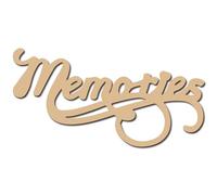 CREATCABIN Word Cutout Sign Memories Wood Wall Decor Word Sculpture Sign Wooden Laser Unfinished Slices Crafts DIY Wall Home Sign Ornaments Art Decor for Personalized Front Door Kitchen 12x6Inch