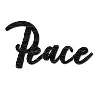 CREATCABIN Word Cutout Sign Peace Wood Wall Decor Word Sculpture Sign Wooden Laser Unfinished Slices Crafts DIY Wall Letters Sign Ornaments Art Decor for Personalized Wreath Home Door Party 12x6.3Inch
