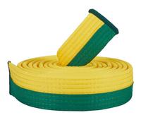 CREATCABIN Yellow Green Taekwondo Belt Polyester Martial Arts Belt Judo Karate TKD Aikido Uniform Belt Ranking Long Soft Universal Fit Belts Jiu Jitsu for Men Women Sports Training Equipment 9.18ft