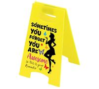 CREATCABIN You're Awesome Desk Sign Tabletop Caution Sign Answer Desk Rates Funny Office Cubicle Decor Yellow Office Desk Accessories Humorous Gag Gift for Coworker Teammate Employee Boss 4x6.3Inch
