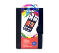 Create 14 pcs Acrylic Paint Set - Acrylic Paints with Palette, Pencil, Eraser, Sharpener and Accessories - Complete Starter Kit for Beginners and Artists - Holiday Craft Supplies and Season Gift List