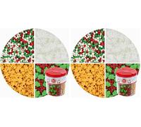 Create A Cake Christmas Sprinkle Mix | 4 Different Magical Cake Decoration Sprinkles For Baking, Desserts, & Ice-Cream | Holly & Berries, Snowflakes, Gold Stars, Red & Green Non-Pareils | 74g