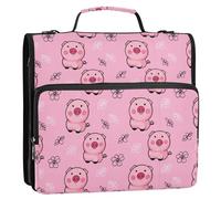 Create-a-high-quality-seamless-pattern-featuring-cute-cartoon-pink-pigs-with-black-hooves-1748331757 Zipper Binder D-Rings File Folder, Expanding Organizer with Shoulder Strap & Handle, 3 Ring Binders