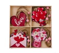 Create a Romantic Atmosphere with 12 Wooden Hearts Valentine's Day Decorations (A)