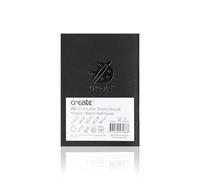 Create A6 Graduate Black Sketchbook - 40-Sheet Soft Cover, Staple-Bound Sketch Book - 165gsm White Cartridge Paper Drawing Pad for Pencil, Pastel, Ink and More