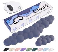 Create-ables Qloud Cloud Wrist Rest Keyboard Wrist Rest for Computer Keyboard Pad, Cloud Keyboard Wrist Rest, Wrist Pad for Keyboard, Memory Foam, Non Slip Base, Comes with Mouse Pad - Slate Blue