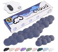 Create-ables Qloud Cloud Wrist Rest Keyboard Wrist Rest for Computer Keyboard Pad, Cloud Keyboard Wrist Rest, Wrist Pad for Keyboard, Memory Foam, Non Slip Base, Comes with Mouse Pad - Slate Blue