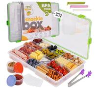 Create-ables Reel Bites BPA Free Large Snackle Box Container for Travel - Snacklebox Container for Snacks - Snack Tackle Box for Snacks - Snack Tray with Lid - Waterproof, Dishwasher Safe, Adjustable