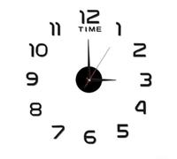 Create an Elegant Ambiance 3D Mirror Large Wall Clock with DIY Sticker Enhance Your Office, Home Decor (Is black)