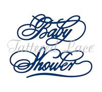 Create and Craft Tattered Lace Metal Die Baby Shower Sentiment Swirly, Acrylic, Multicolour, 12.19x17.27x0.38 cm