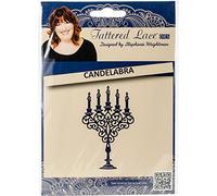 Create and Craft Tattered Lace Metal Die Candelabra, Acrylic, Multicolour, 11.68x17.78x0.4 cm