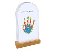 Create Cherished Family Memories With Personalised Handprint Kit Including Non Toxic Paint, Acrylic Panels, Wooden Frame And Clear Assembly Guide For A Fun Craft Activity