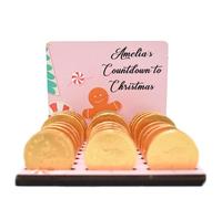 Create Cherished Holiday Memories with Our Personalised Christmas Chocolate Coin Advent Calendar - A Festive Keepsake with Custom Name, Chocolate Slots, 17 Designs (Gingerbread Scene)