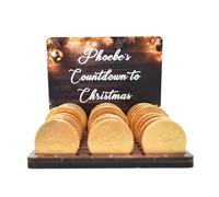 Create Cherished Holiday Memories with Our Personalised Christmas Chocolate Coin Advent Calendar - A Festive Keepsake with Custom Name, Chocolate Slots, 17 Designs (Dark Wood Effect)