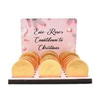 Create Cherished Holiday Memories with Our Personalised Christmas Chocolate Coin Advent Calendar - A Festive Keepsake with Custom Name, Chocolate Slots, 17 Designs (Girly Deorations)