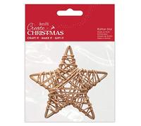 Create Christmas 10cm Rattan Wicker Star Natural, Christmas Home Decor, Craft, DIY Art & Craft Making, Wedding, Party, Wooden Effect