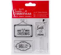 Create Christmas 4x4 Clear Rubber Stamps, Christmas Signs, Scrapbooking, Card Making, Christmas Cards, Craft, Paper Card Project, Ink Stamp Supplies
