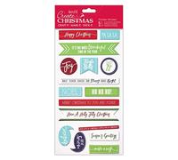 Create Christmas Christmas Thicker Stickers, Christmas Sentiments, Multicoloured, Pack of 16, Stickers for Kids and Adults, Ideal Labels for Card Making, Craft Projects and Scrapbook Stickers