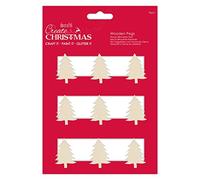 Create Christmas Christmas Tree Silhouette Pegs, Brown, Pack of 9, Craft Supplies for Home Christmas Craft and Craft Projects, Ideal for Festive Crafts for Kids and Adults