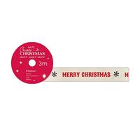 Create Christmas Cotton Christmas Ribbon, Merry Christmas, Multicoloured, 3m, The Ideal Christmas Ribbon for Card Making, Scrapbook Supplies, Christmas Tree Decorations and Festive Bows