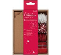 Create Christmas Craft Large Gift Tag Kit, Natural, Gifts, Crafts, Presents, Name Tags, Kraft, Tie On Brown Jute Ribbon Twine, Place Cards, Favours