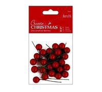 Create Christmas Decorative Berries 24 Pack, Red, Craft, Embellishment, Handmade Cards, Crafting Accessories, Mini Decorations, Festive Craft Making Supplies