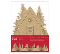 Create Christmas Die-Cut Scene Card & Envelope 25 Pieces, Brown Kraft, Blank, Christmas Card Making, Scrapbooking, Adults Kids Craft, Christmas Crafting Essentials