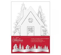 Create Christmas Die-Cut Scene Card & Envelope 3 Pieces, White, Blank, Christmas Card Making, Scrapbooking, Adults Kids Craft, Christmas Crafting Essentials