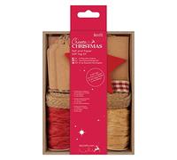 Create Christmas Felt And Paper Gift Tag Kit, Red, Gifts, Crafts, Presents, Name Tags, Kraft, Tie On Brown Jute Ribbon Twine, Place Cards, Favours